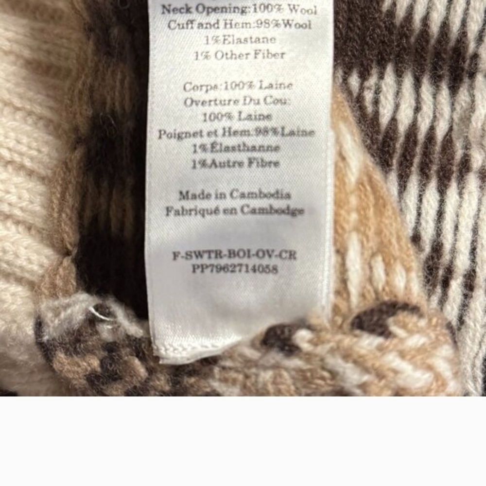 Everlane Women's Nordic Fair Isle Wool Sweater Large - Picture 4 of 5